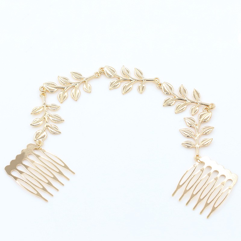 Lược Cài Tóc Hình Chiếc Lá Phối Dây Xích Thời Trang Cho Nữ