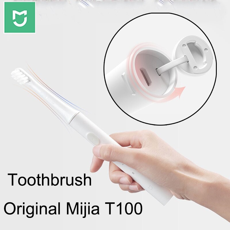 Bàn chải điện xiaomi Mijia T100 pin sạc kháng nước bảo vệ nướu - Bàn chải đánh răng điện Xiaomi nhẹ 46g