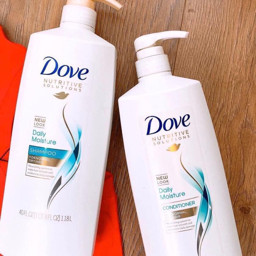 Dầu Gội Dove Daily Moisture Phục Hồi Tóc Hư Tổn 1.18L của Mỹ