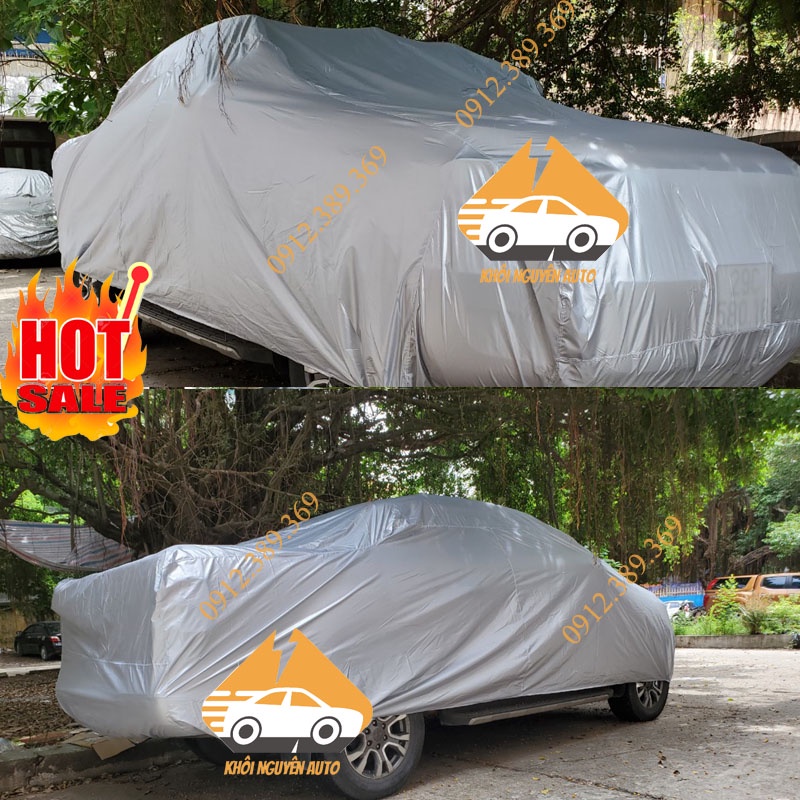 Bạt Phủ xe Ô Tô Bán Tải Vải Dù OXFORD Siêu Bền, Bạt Trùm Xe Hơi Chống Nắng Mưa Bảo Vệ Xe