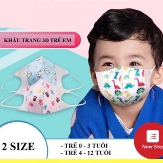 [GIÁ SỈ] combo 10 khẩu trang 3D kháng khuẩn cao cấp cho bé( có túi zip)