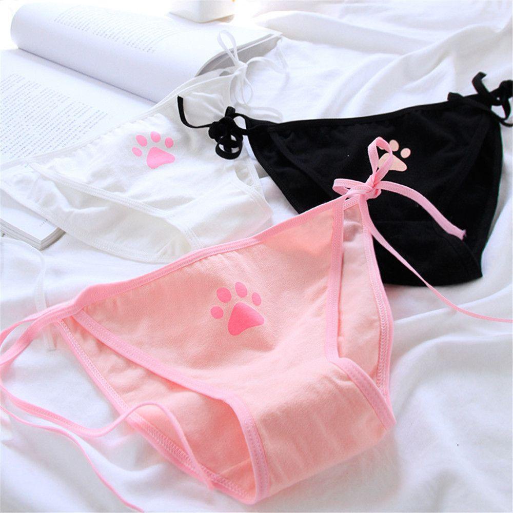 Quần Lót Cotton Hình Dấu Chân Mèo Phong Cách Nhật Bản Quyến Rũ Dành Cho Nữ