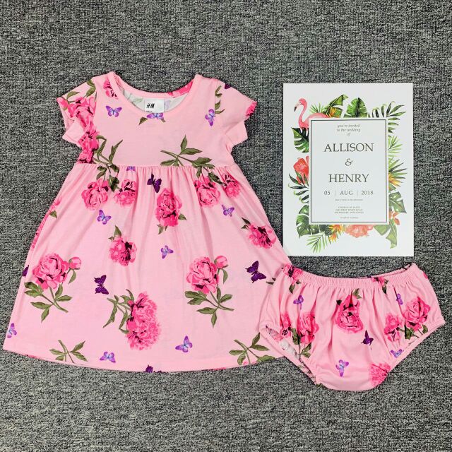 Đầm thun Cotton kèm quần chíp