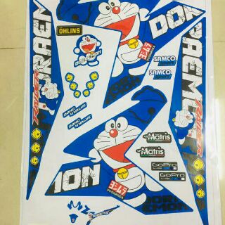 Tem rời Satria/Raider FI Doraemon xanh