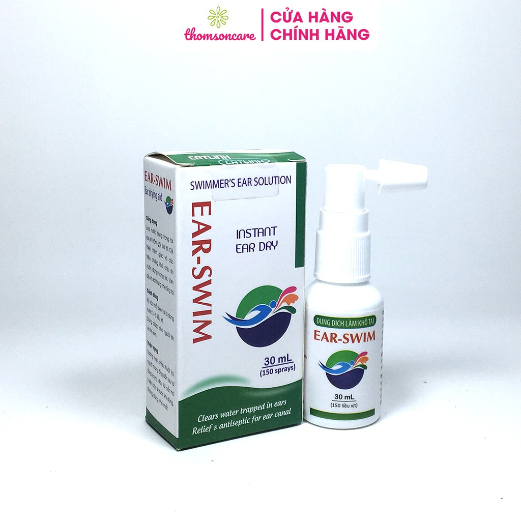 Dung dịch làm khô tai EAR - SWIM - Làm dịu và sát trùng ống tai - Bình xịt 30ml