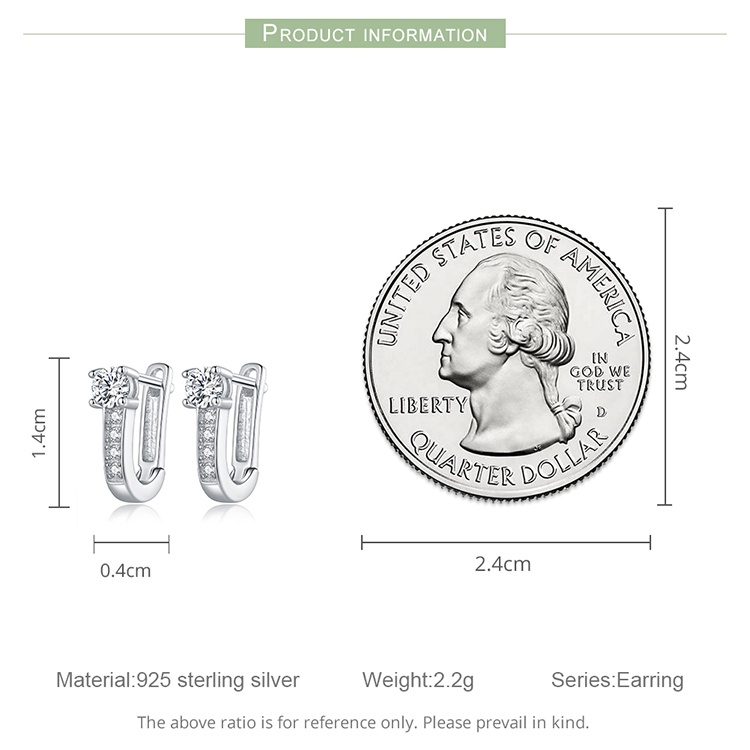 Đôi hoa tai BAMOER bạc 925 hình ngôi sao thời trang cho nữ