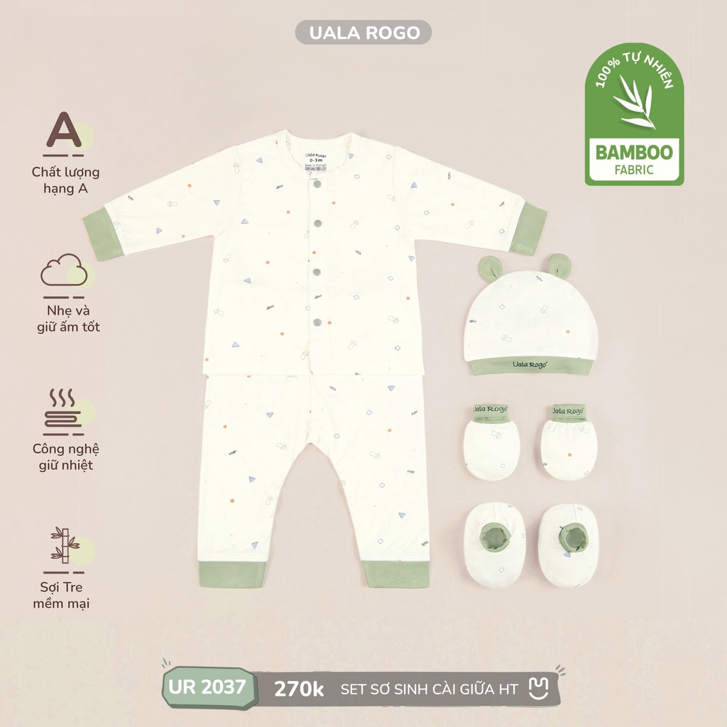 COMBO SƠ SINH BAMBOO FABRIC UALAROGO 5 MÀU