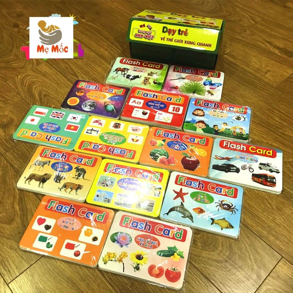 Thẻ Flashcard Glenn Doman Song Ngữ Anh Việt - Thẻ Học Thông Minh Nhận Biết Hình Ảnh,Từ Vựng Size To Cho Bé -Shop Mẹ Mốc