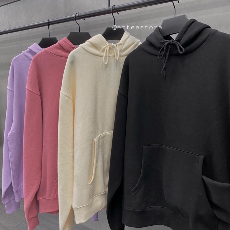 Áo hoodie ET.TEE vải nỉ lót lót da cá đủ màu freesize trơn Muah A1881 | BigBuy360 - bigbuy360.vn
