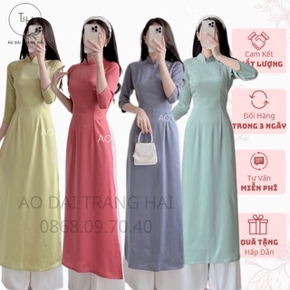 Áo dài cách tân, áo dài tết chất liệu lụa tây thi mềm đẹp bay tà