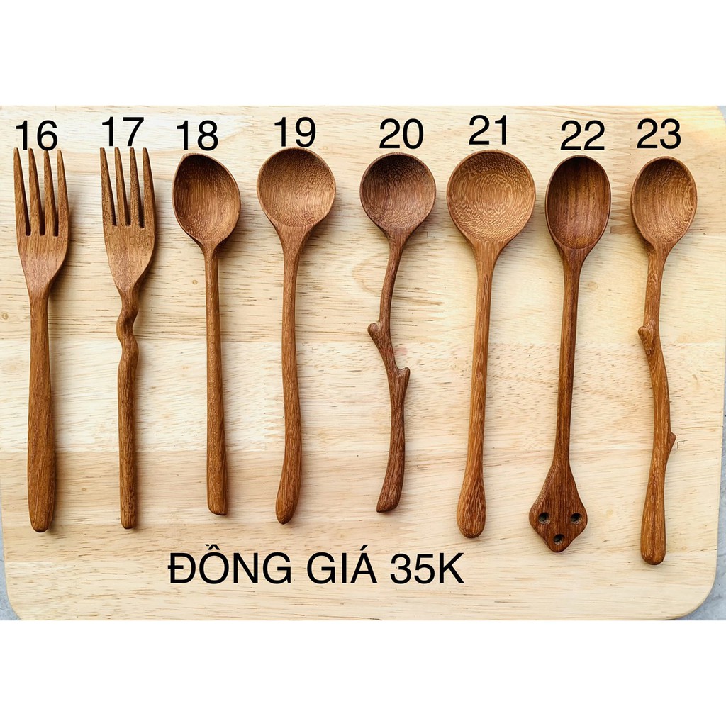 Muỗng thìa gỗ đồng giá 35k