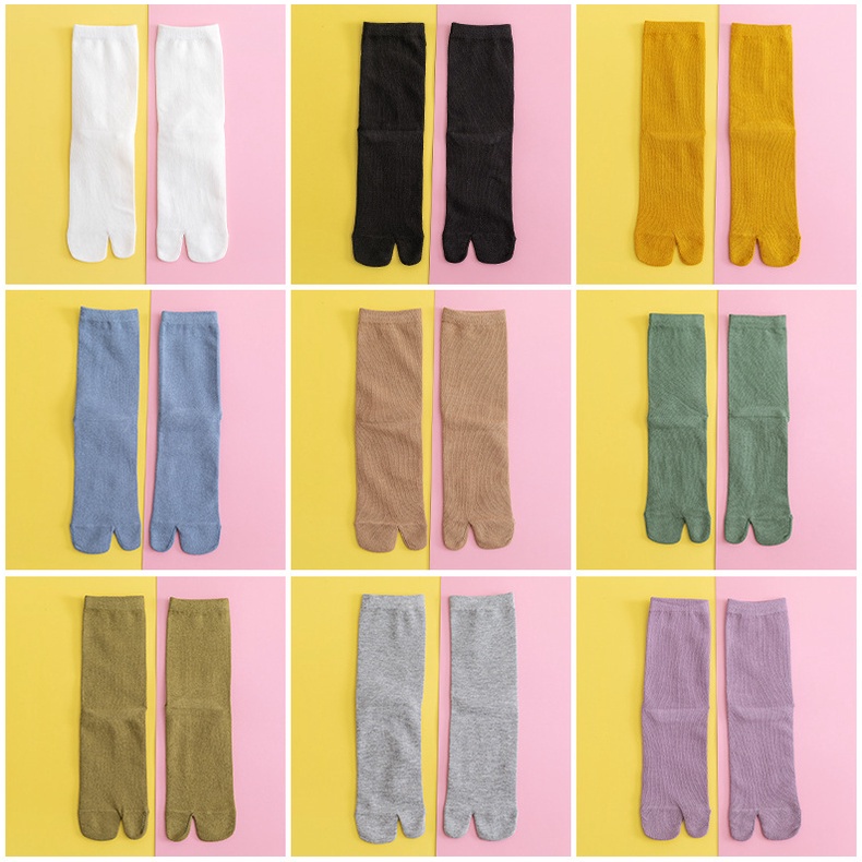 Vớ Ngón Chân Vừa Hai Ngón Màu Sắc Đơn Giản Phong Cách Nhật Bản Dành Cho Nữ