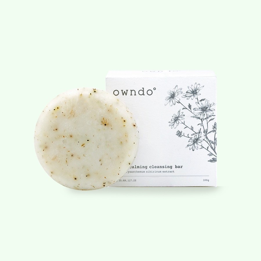 Xà bông rửa mặt làm sạch sâu và cấp ẩm cho da từ cúc họa mi Owndo Hydro Calming Cleansing Bar 80g
