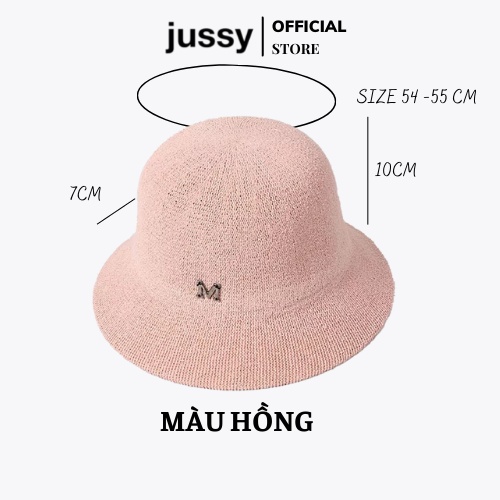Mũ Cói Len Chữ M Rộng Vành Nón Len Vintage  Jussy Fashion Kiểu Dáng Mũ Cói Đi Biển Nhiều Màu