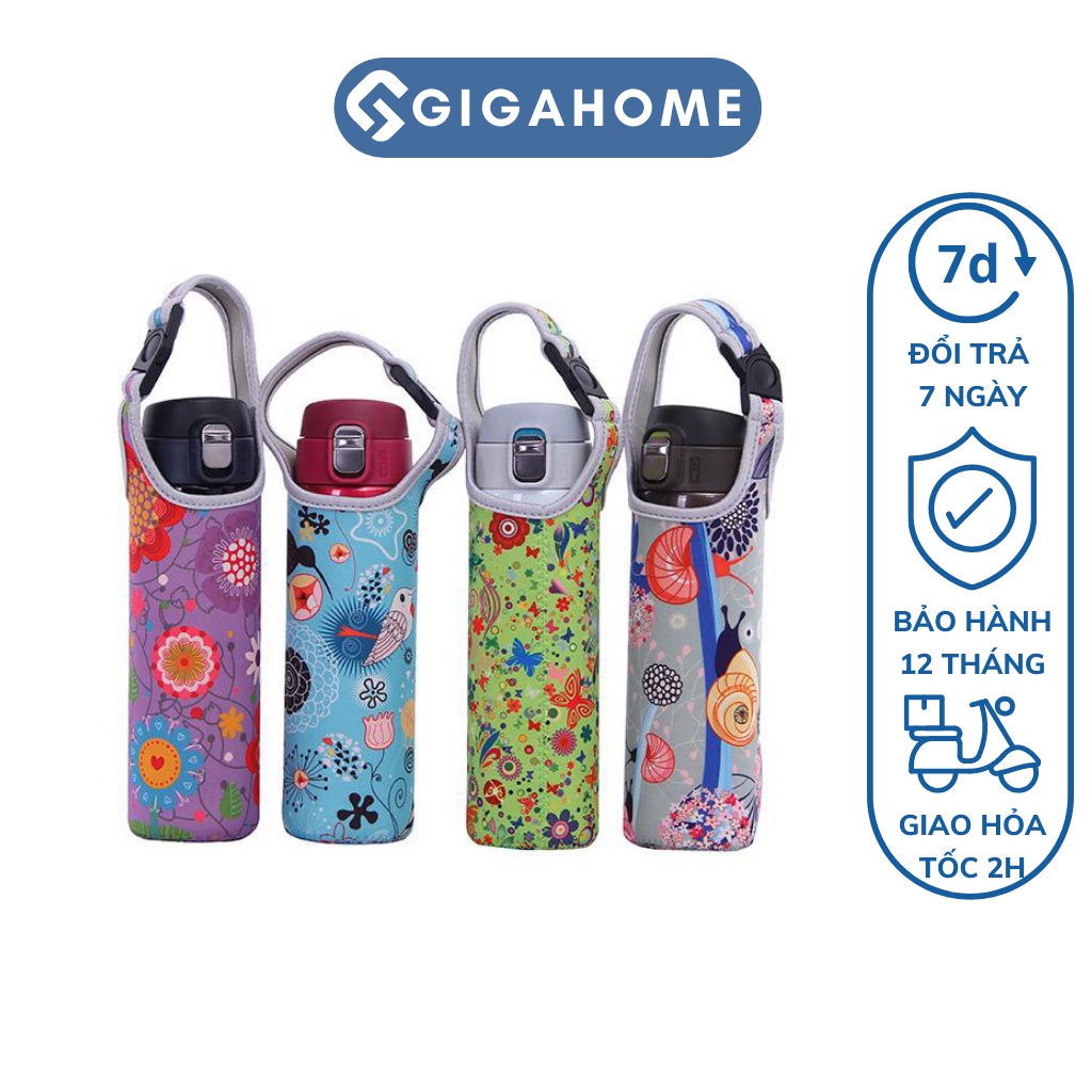 Túi Vải Bố Dày Đựng Bình Nước, Ly Giữ Nhiệt Chống Thấm, Có Quai Xách 450ml GIGAHOME 6692