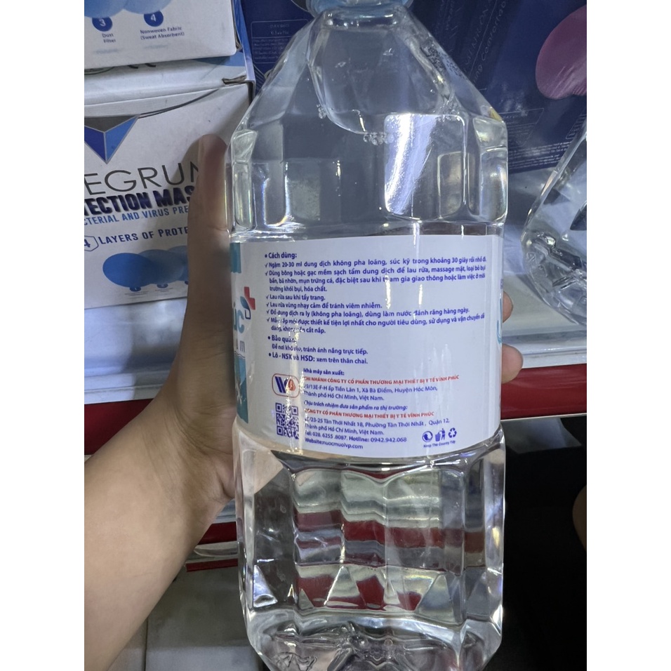 Nước muối Vĩnh Phúc Premium Tinh chất Nano Bạc 1000ml