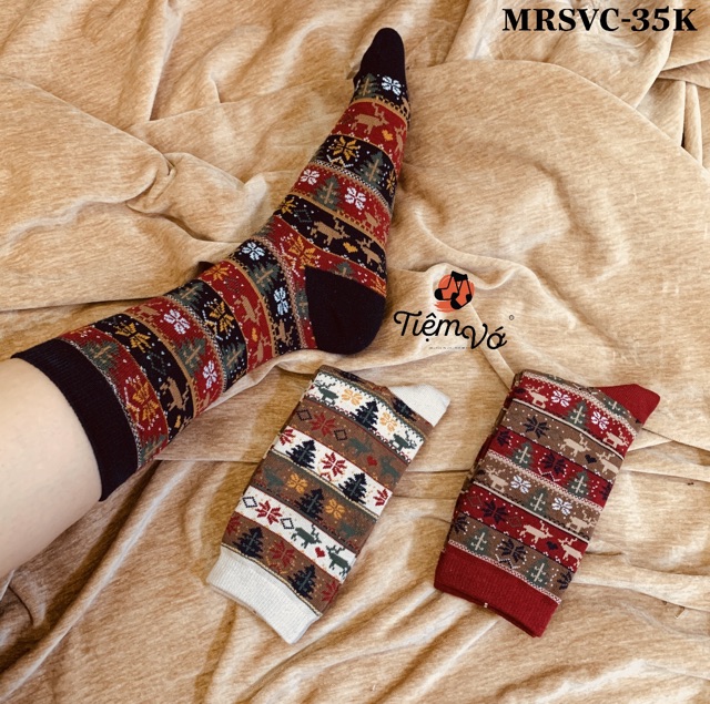 Vớ Tất Thổ Cẩm Cao Cấp Cây Thông [ FREESHIP ] giữ ấm chân, hàng loại 1 bao đổi trả dành cho cả nam và nữ MRSOCKS - VC051