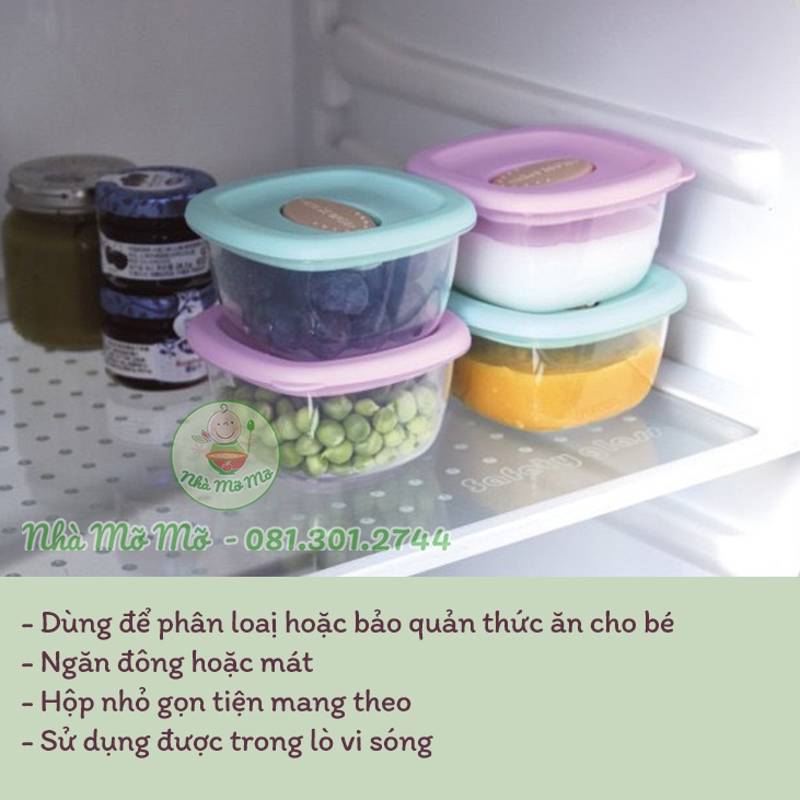 Bộ 4 Hộp Trữ Đông JIAYI Trữ Đồ Ăn Dặm Cho Bé (120ml/hộp) Hộp trữ đông đựng thức ăn - Nhà Mỡ