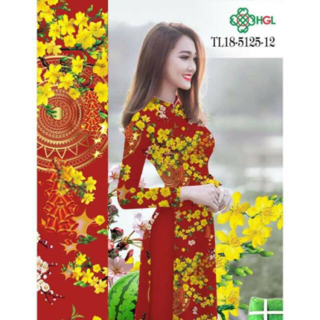 Set áo dài đỏ