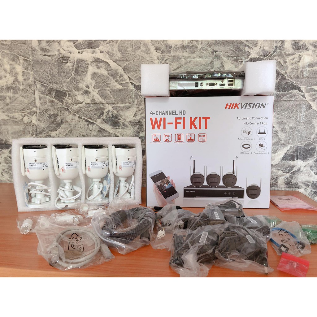 Bộ Kit Camera Wifi Hikvision NK42W0H  - 4 Camera 2.0