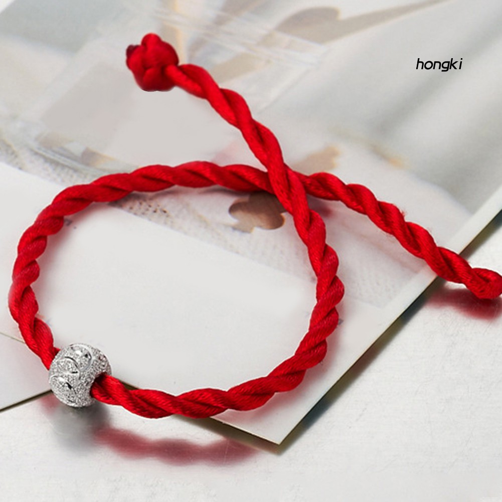 Vòng đeo tay dạng dây bện màu đỏ may mắn dành cho nam và nữ
