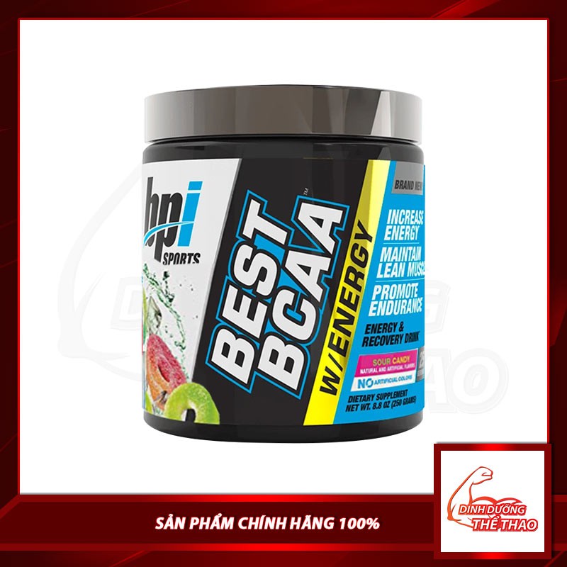 BEST BCAA ENERGY phục hồi cơ tăng năng lượng vị kẹo chua 25 Lần dùng BPI SPORTS (SALE VÓN NHẸ)