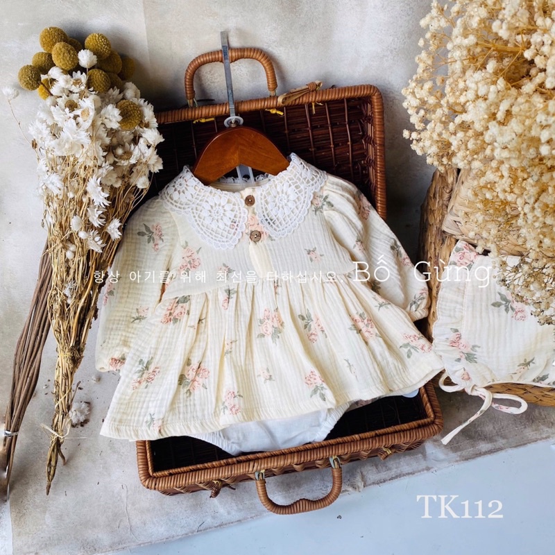 váy hoa cổ ren tk113