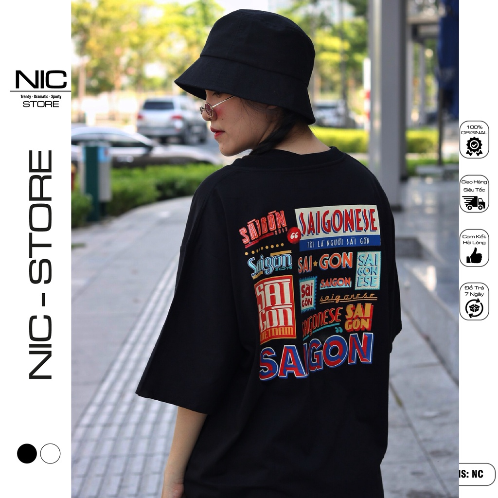 Áo thun unisex SÀI GÒN  - form rộng tay lỡ - Áo phông tay lửng nam nữ streetwear cotton mịn siêu thấm hút.