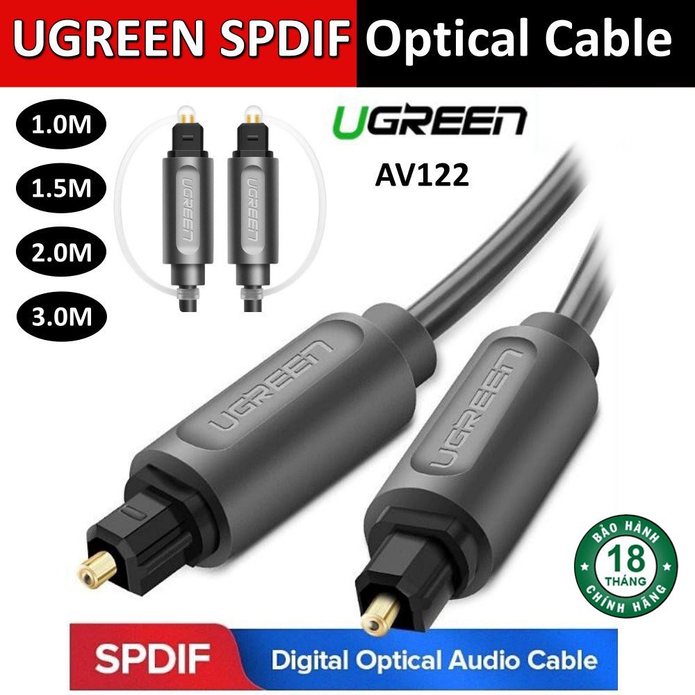 Cáp Quang Audio (Toslink, Optical) Cao Cấp Ugreen 10768 10769 10770 10771 AV122