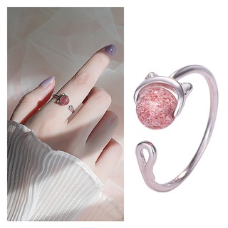 Nhẫn hở thiết kế kiểu mèo dễ thương thời trang dành cho nữ