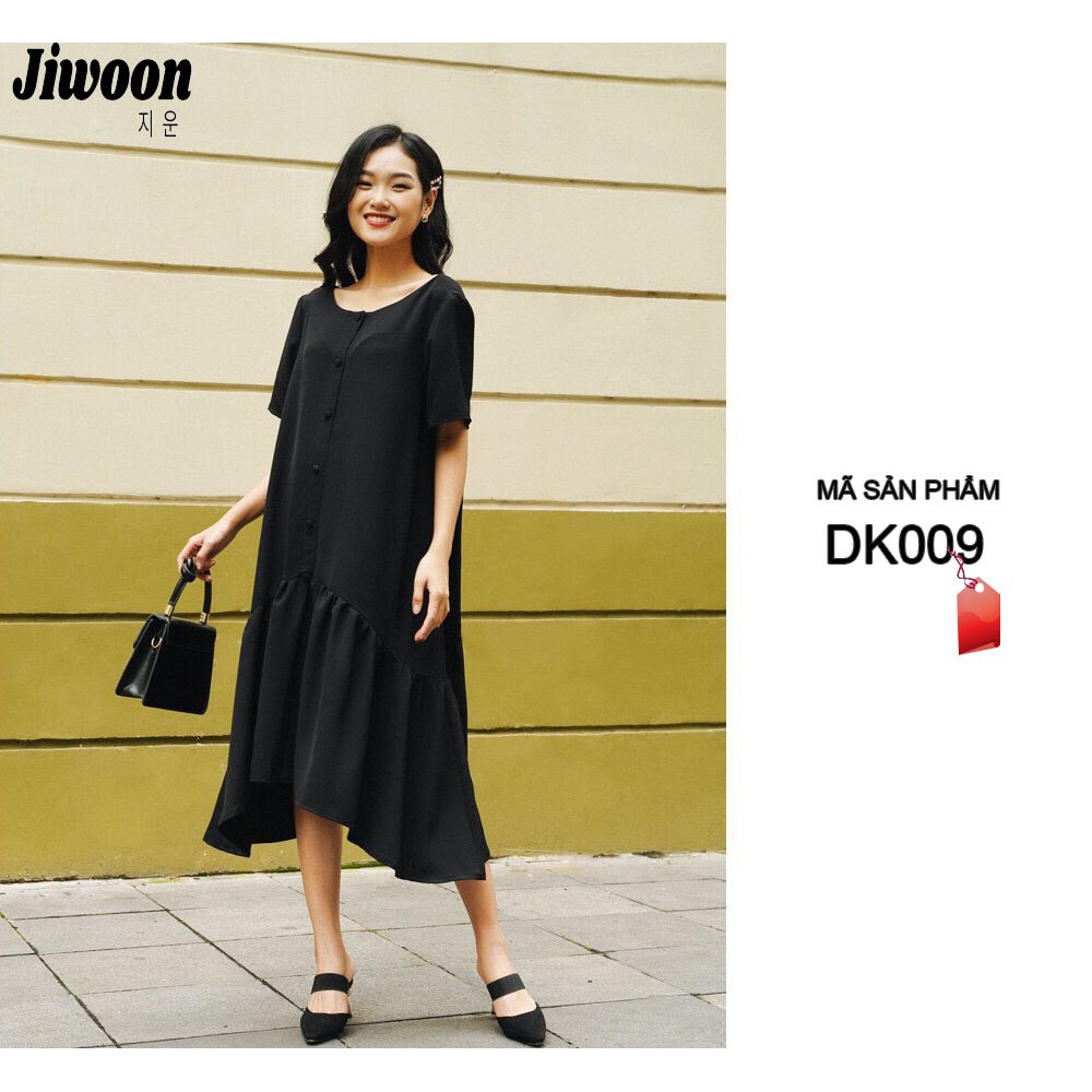 Đầm Bầu Mở Cúc Cho Bé Bú Vải Lụa Chất Mát Jiwoon DK009 Hàng Thiết Kế VNXK Xuất Hàn