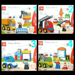 Bộ lego lắp trạm xe nhiều chủ đề tương thích lego duplo