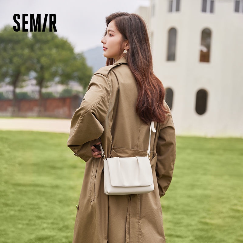 Senma Túi Đeo Vai / Kẹp Nách Đơn Kết Cấu Cao Thiết Kế Nhăn Thời Trang Mới Cho Nữ