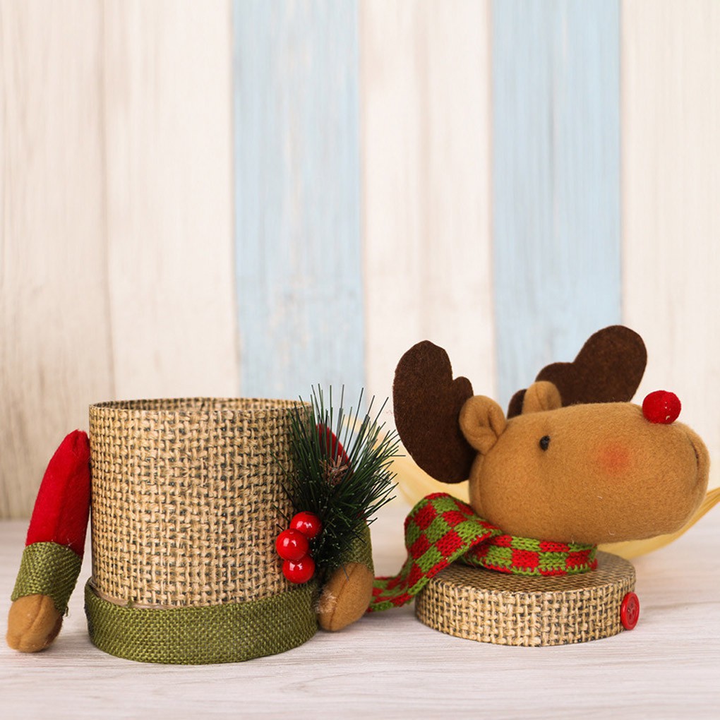 Hộp Quà Đựng Kẹo Trang Trí Cho Ngày Giáng Sinh,Đồ trang trí noel, hộp quà ông già Noel, hộp kẹo giấy hoạt hình, hộp táo đêm giáng sinh