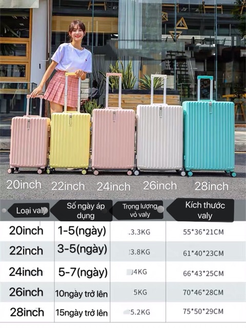 BAO GIÁ DẺ TOÀN QUỐC VaLy khoá sập hàng cao cấp chống va đập loại 24inch và 26 inch