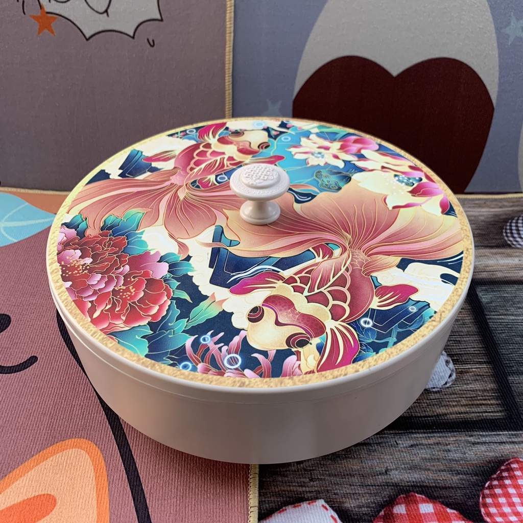 Khay Mứt Bánh Kẹo 3D Tết - Họa Tiết Hoa Cổ Điển Sang Trọng