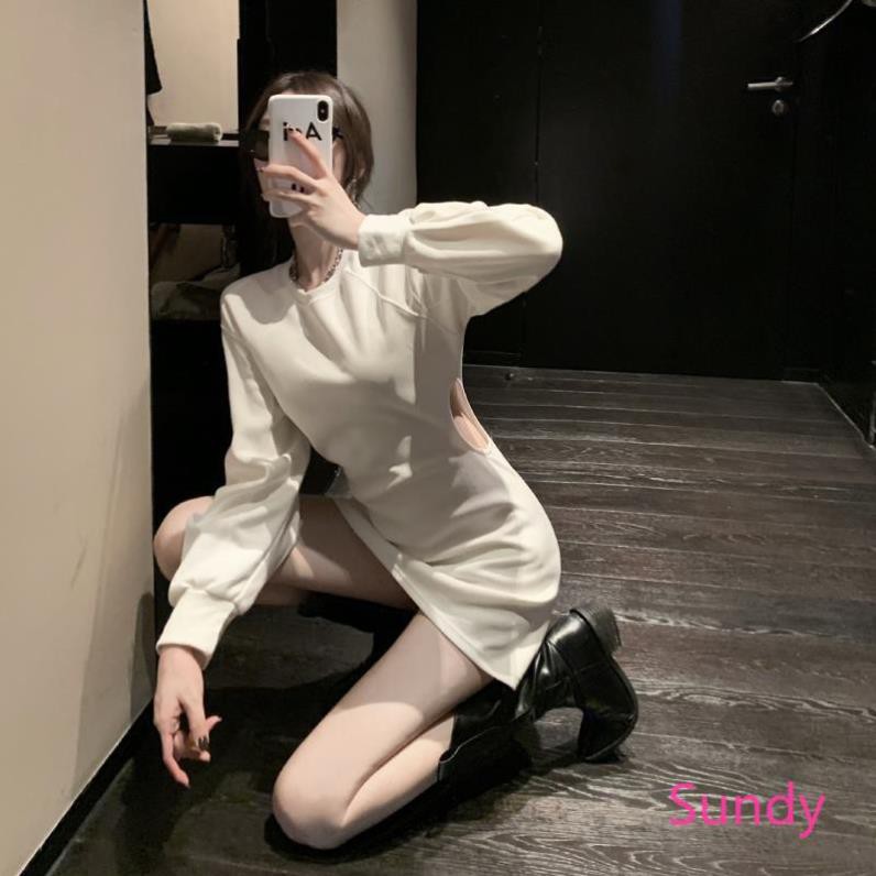 Đầm Tay Dài Hở Eo Thời Trang Mùa Thu Cho Bé Gái