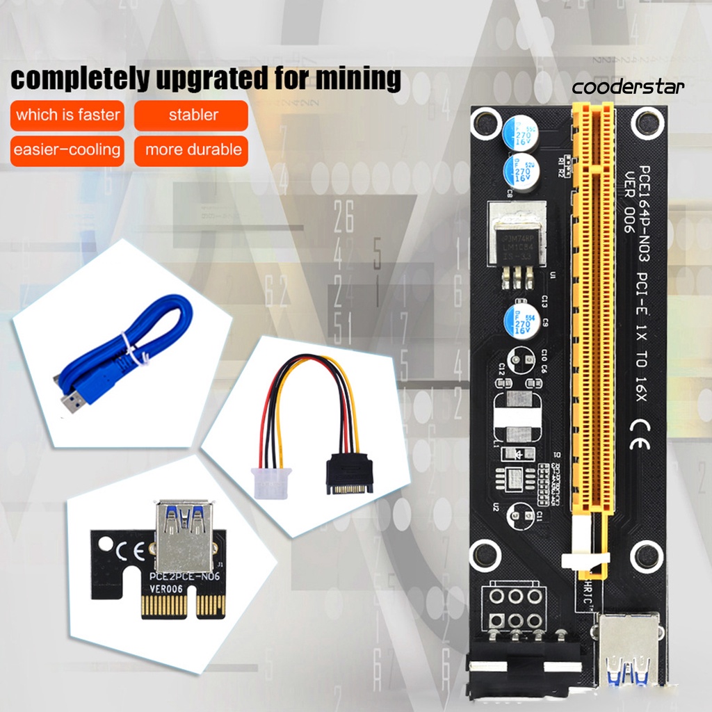 Card mở rộng DN-PJ Ver006 USB 3.0 PCI-E 1X sang 16X GPU cho máy tính