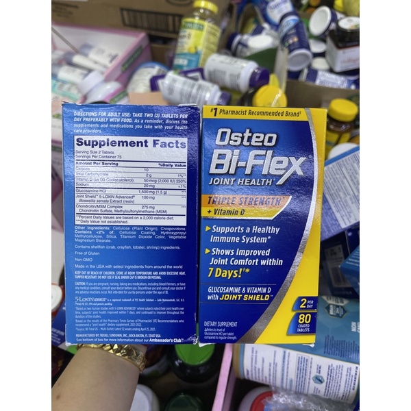 Osteo Bi Flex 200 viên,80 viên-glucosamine chondroitin