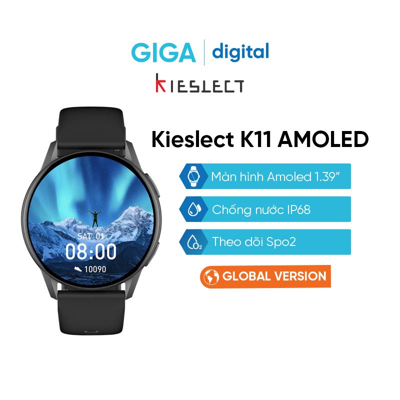Đồng hồ thông minh Kieslect K11 AMOLED Bản Quốc Tế - Chính hãng - Theo dõi nhịp tim và vận động