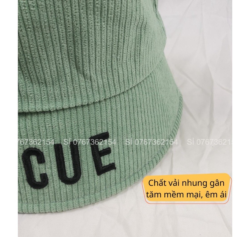 Mũ Bucket Vành Cụp Thêu Vành Chữ RESCUE, Nón Tai Bèo Nam Nữ Thể Thao Vành Tròn Thời Trang Ulzzang XPKTT