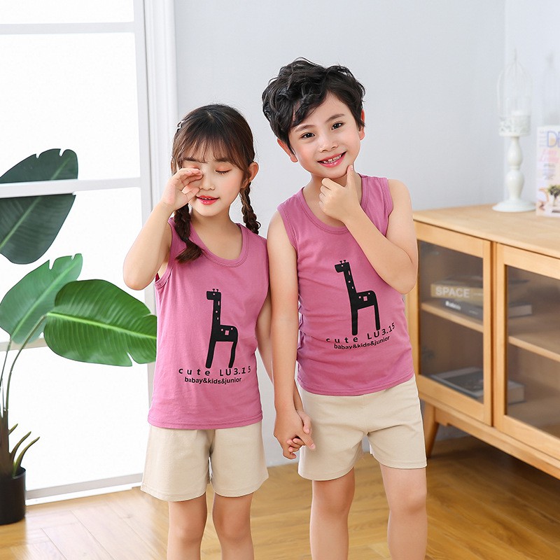 Đồ bộ trẻ em TrueKids, đồ bộ sát nách cho bé trai và bé gái phối hoạt hình