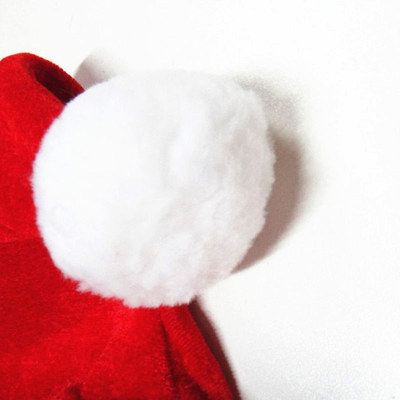 Mũ Ông Già Noel Bằng Vải Nhung Phối Viền Lông Dày Dặn Dành Cho Trẻ Em Và Người Lớn