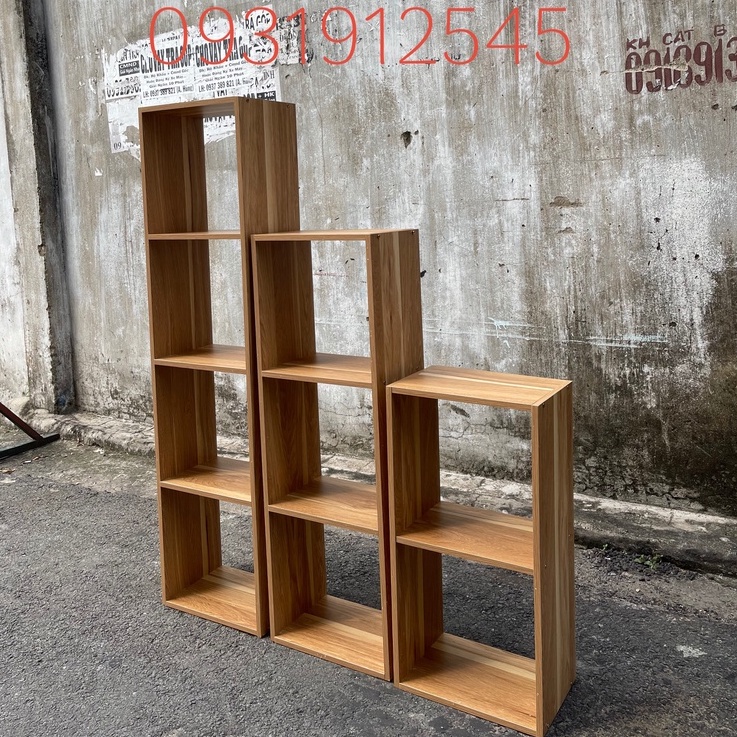 Kệ gỗ tổ ong đa năng màu vân gỗ MDF hiện đại sang trọng lắp ghép tiện dụng