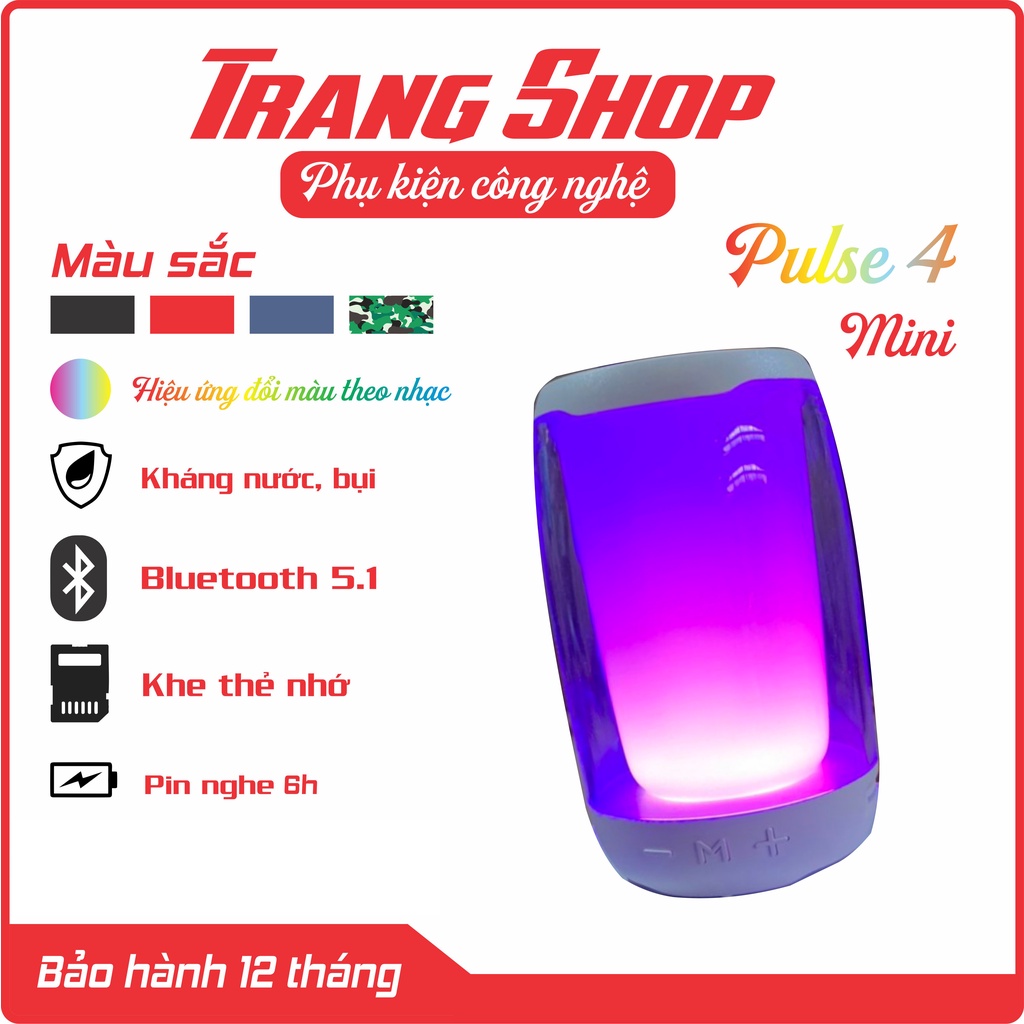 Loa Bluetooth Pulse 4 mini Hiệu ứng Led theo điệu nhạc,