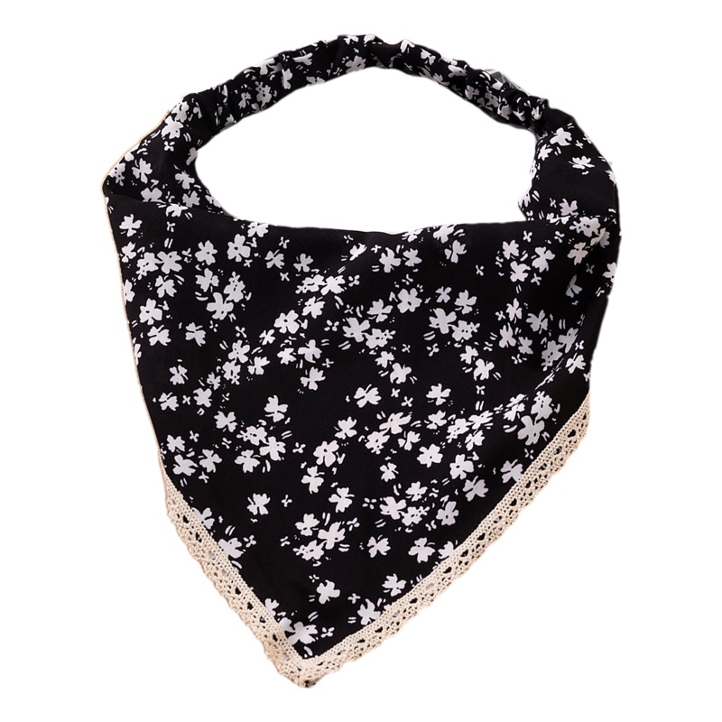 Khăn Quấn Đầu Cột Nơ Sau Lưng In Họa Tiết Hoa Tươi Mới Phong Cách Kerchief