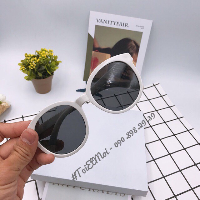 Kính mát nam nữ gọng tròn chống tia UV phong cách Ulzzang đẹp giá rẻ đi biển HANASO 010