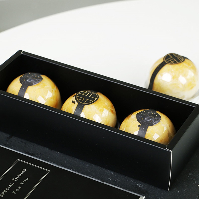 Goo Set 80 Nhãn Dán Hộp Bánh Trung Thu Hình Trứng Gà Màu Vàng DIY