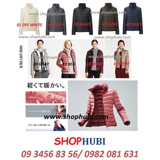 Áo lông vũ không mũ nữ siêu nhẹ vải chịu mưa UNIQLO Nhật.