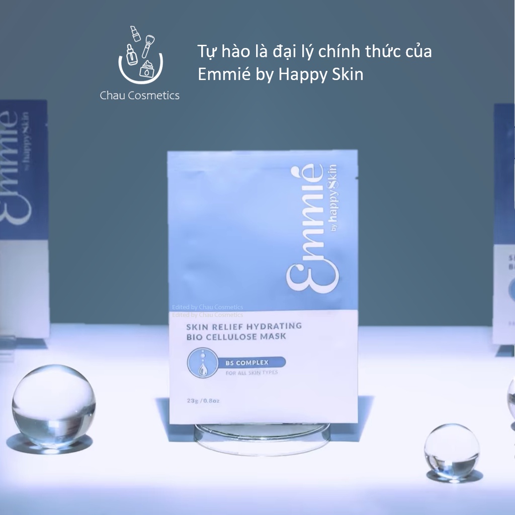 Mặt nạ sinh học phục hồi da B5 Complex Skin Relief Hydrating Bio Cellulose Mask Emmié by Happy Skin Emmie